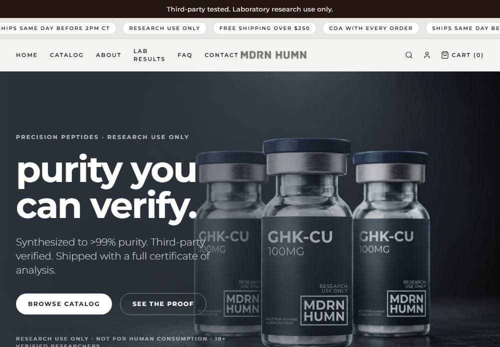 The Modern theme, shown on the live mdrnhumn store