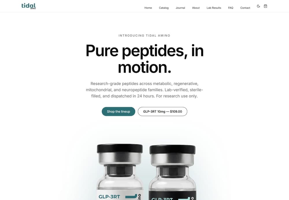 The Seaglass theme, shown on the live tidal store